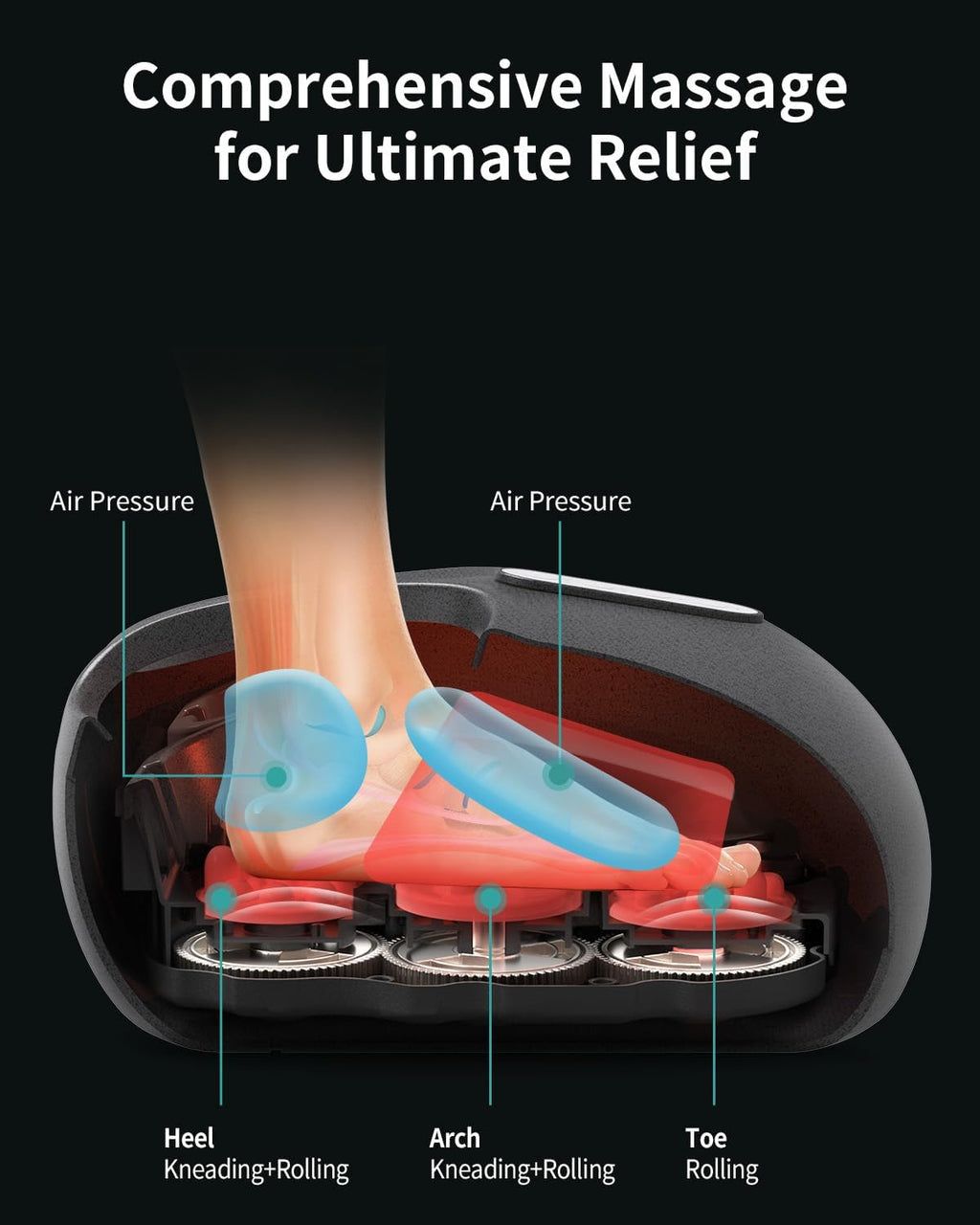 Ultimate Shiatsu Foot Massager with Heat – Relieve Plantar Fasciitis & Neuropathy Pain with Deep Kneading, Air Compression & Smart App Control – Perfect Gift for Anyone!