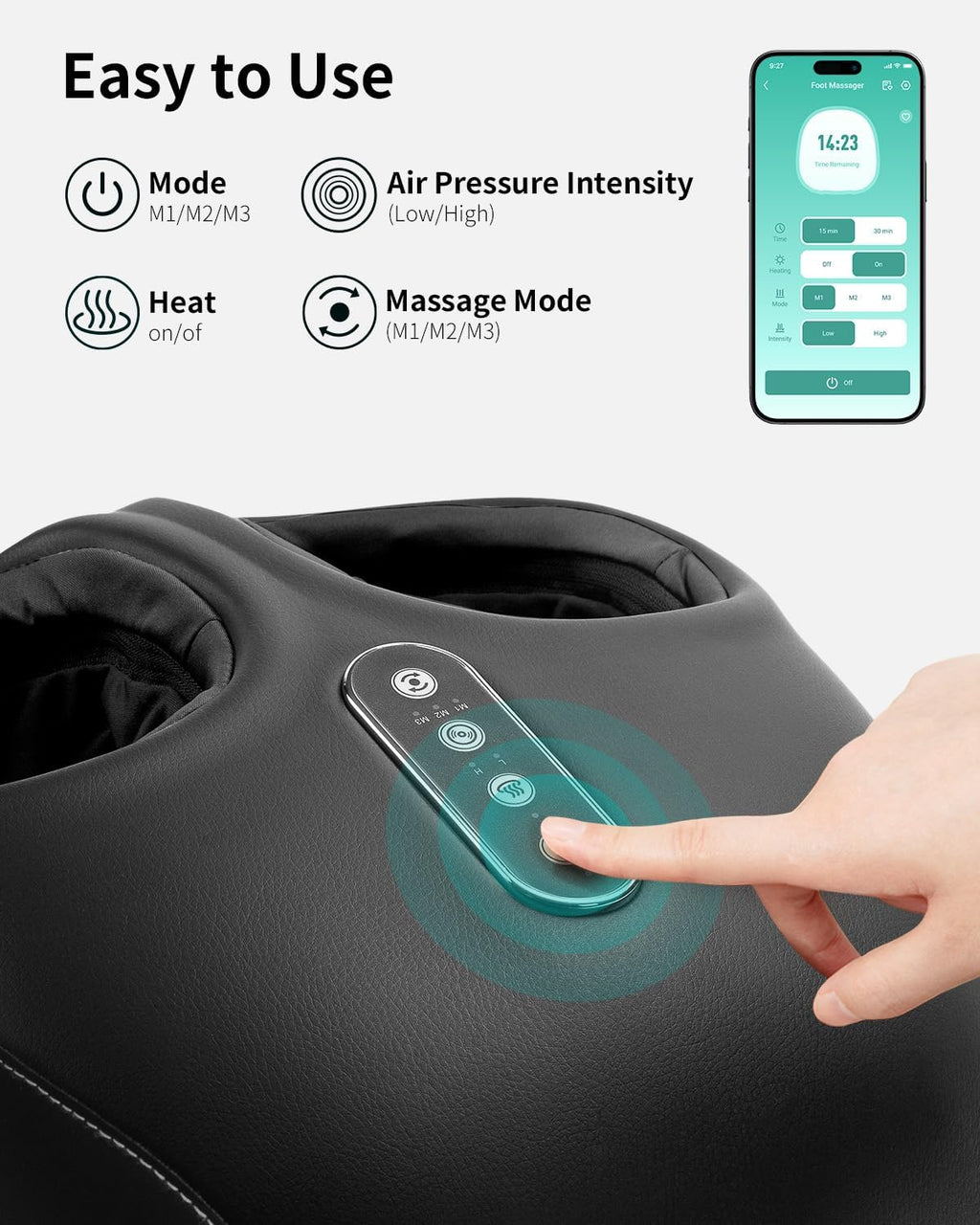 Ultimate Shiatsu Foot Massager with Heat – Relieve Plantar Fasciitis & Neuropathy Pain with Deep Kneading, Air Compression & Smart App Control – Perfect Gift for Anyone!