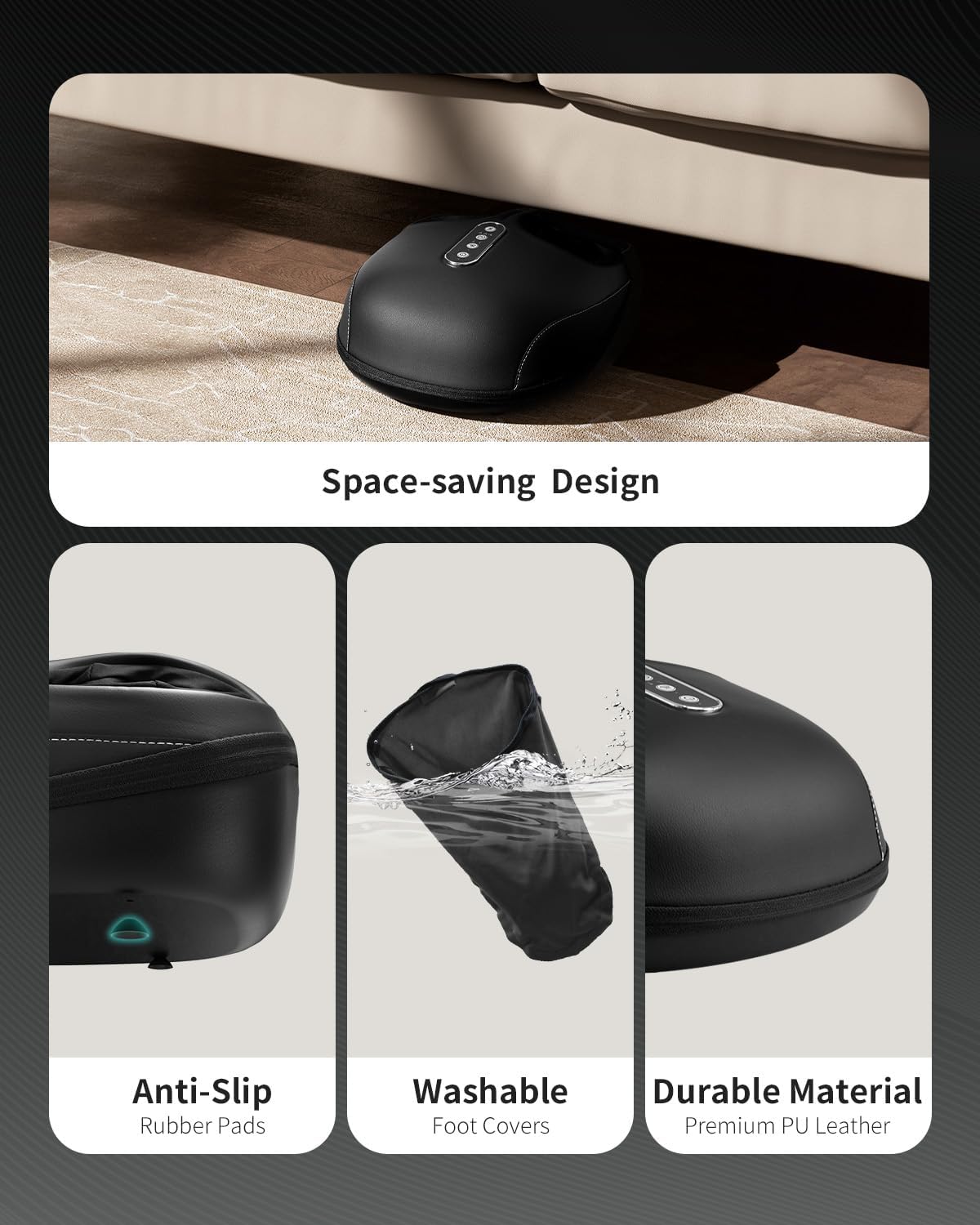 Ultimate Shiatsu Foot Massager with Heat – Relieve Plantar Fasciitis & Neuropathy Pain with Deep Kneading, Air Compression & Smart App Control – Perfect Gift for Anyone!