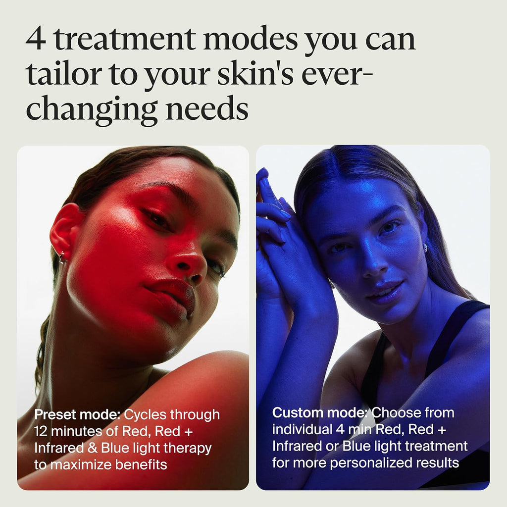 Transform Your Skin with the Mask Glo - Cordless LED Face Mask Featuring Red, Blue, and Infrared Light Therapy with Relaxing Scalp Massage for Radiant, Youthful Complexion - FDA Cleared