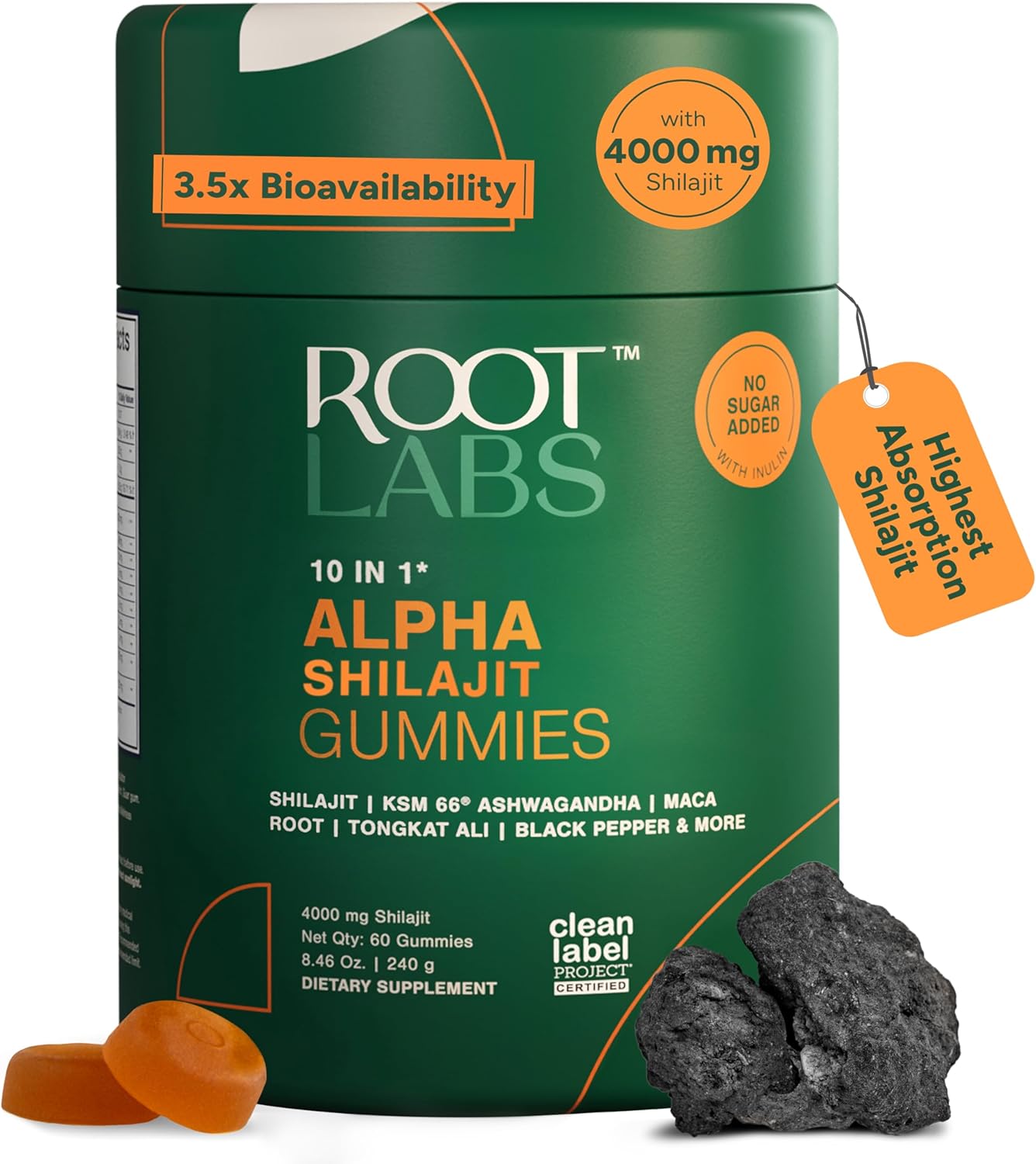 Unlock Your Vitality with 10-In-1 Alpha Shilajit Gummies | 4000 Mg Pure Himalayan Shilajit Blend with Maca, Tongkat Ali, and 75% Fulvic Acid | Sugar-Free Vegan Gummies Packed with 85+ Trace Minerals | 60 Count