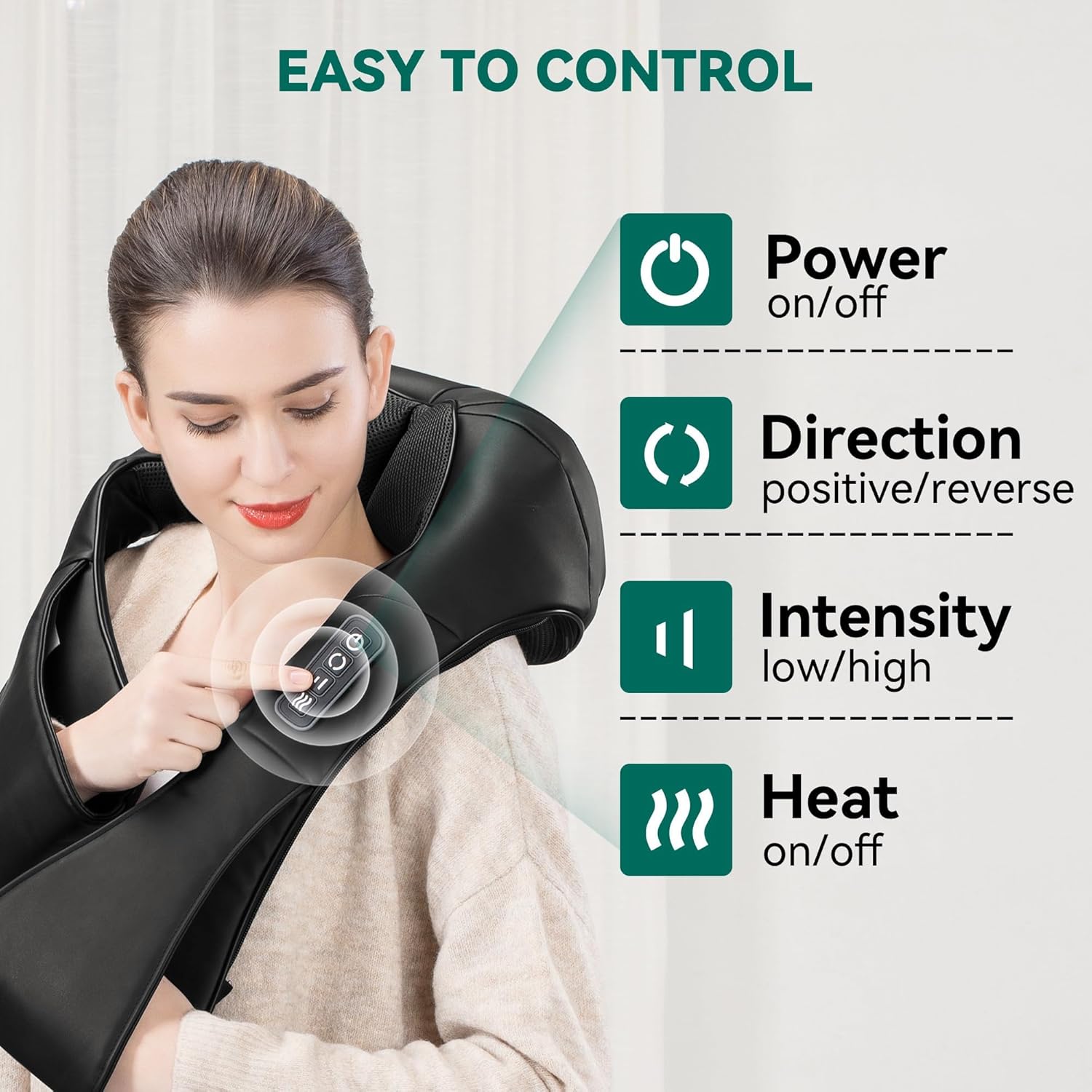 Ultimate Cordless Shiatsu Neck and Shoulder Massager with Soothing Heat - Perfect Portable Electric Massage Pillow for Whole Body Relaxation - Ideal Christmas Gift