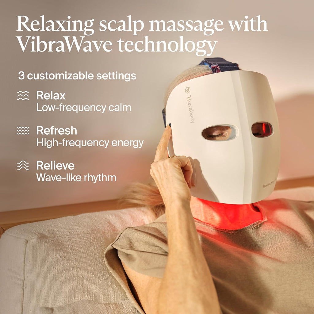 Transform Your Skin with the Mask Glo - Cordless LED Face Mask Featuring Red, Blue, and Infrared Light Therapy with Relaxing Scalp Massage for Radiant, Youthful Complexion - FDA Cleared