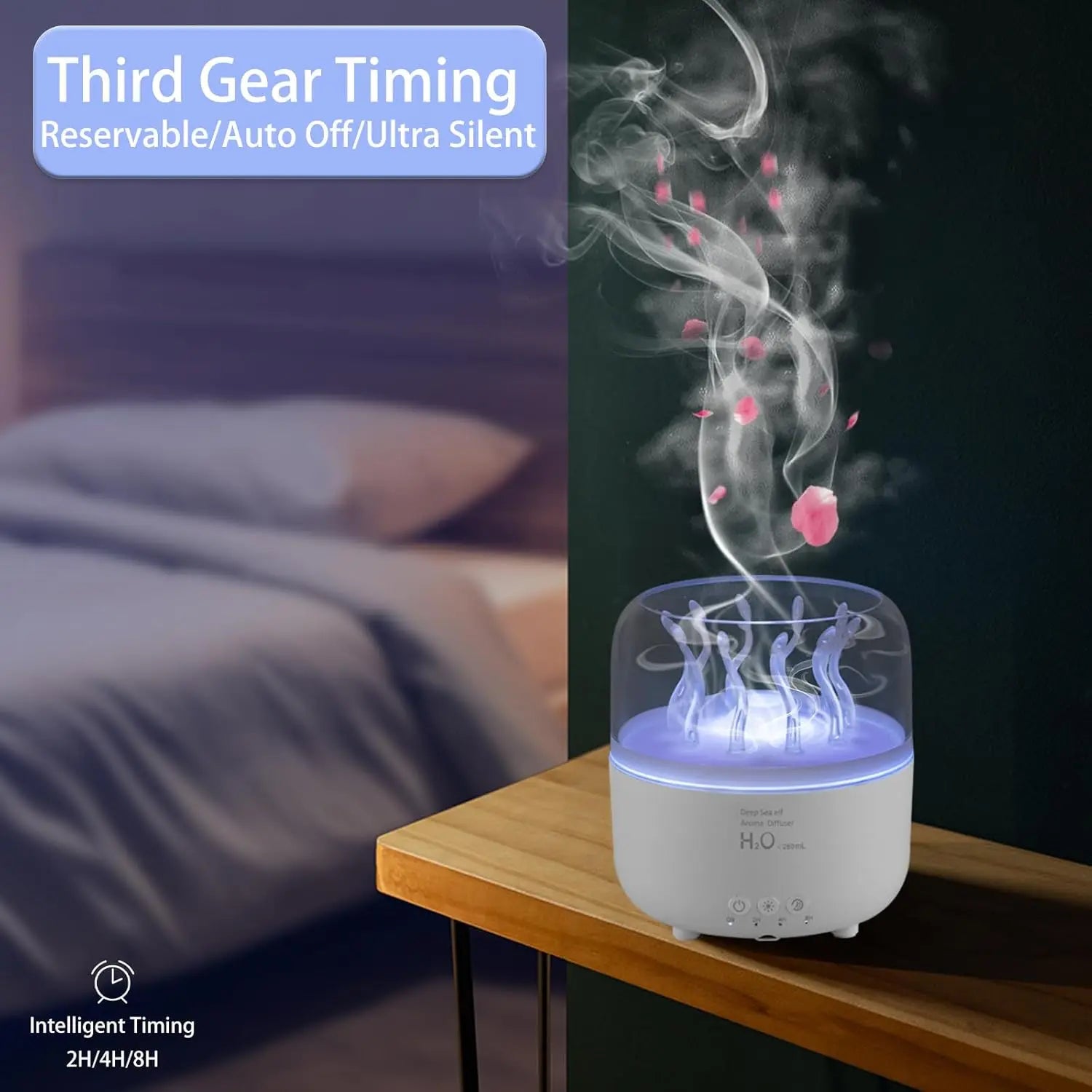 Transform Your Bedroom with the 280ML Rotating Sea Grass Ultrasonic Aromatherapy Diffuser - Experience Serenity and Freshness with Every Breath