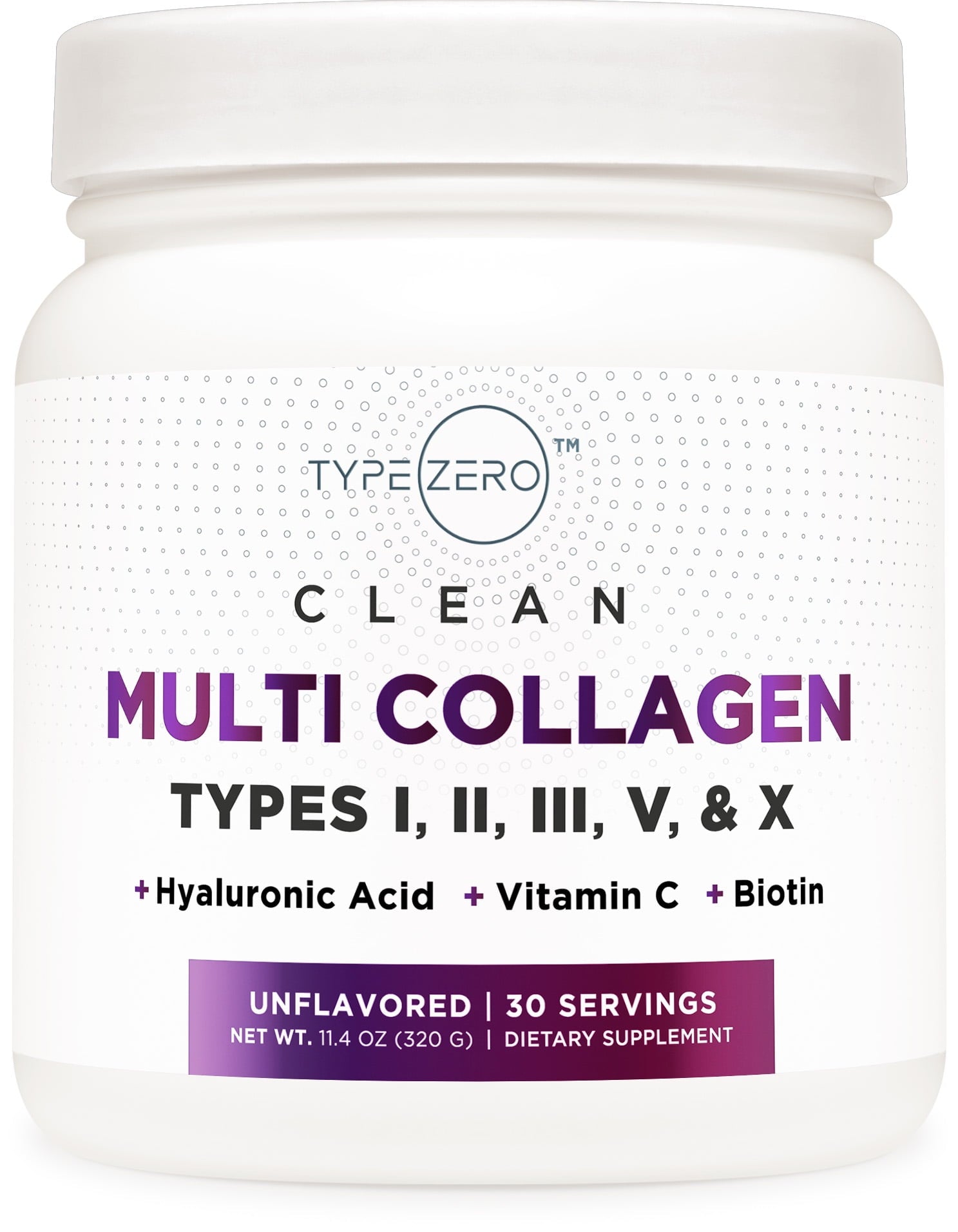 Unlock Your Wellness with Type Zero Multi Collagen Powder - 30 Servings of Unflavored Collagen Peptides, Hyaluronic Acid, Vitamin C & Biotin