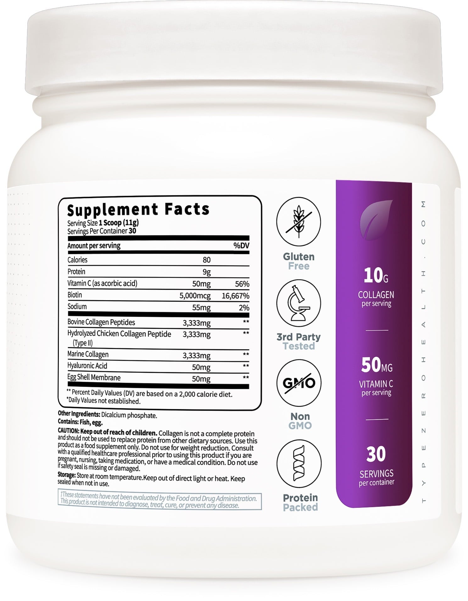 Unlock Your Wellness with Type Zero Multi Collagen Powder - 30 Servings of Unflavored Collagen Peptides, Hyaluronic Acid, Vitamin C & Biotin